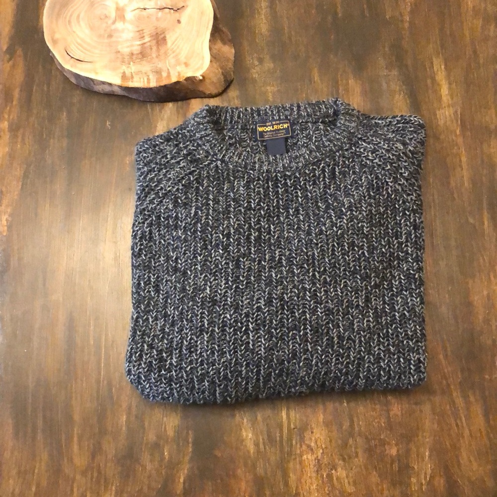 Woolrich Grey Overize Mens Crewneck Knit Sweater L